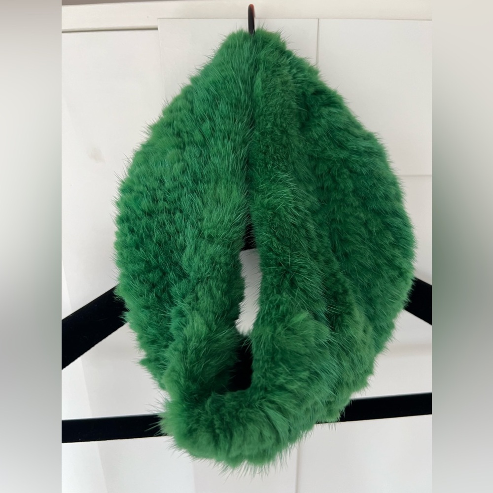 Rabbit fur neck warmer / scarf / hat